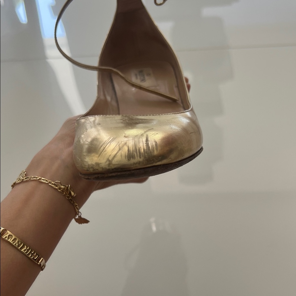 Valentino Gold Heeled Women's Shoes - Picture 4 of 10
